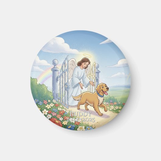Rainbow Bridge – Persoonlijke huisdierherdenkingsm Magneet (Voorkant)