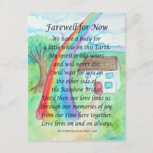 Rainbow Bridge Pet Grief Sympathie Aangepaste Brie Briefkaart