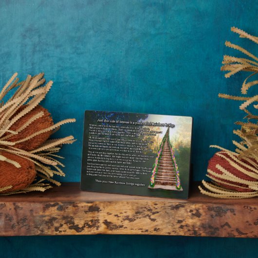 Rainbow Bridge Pet Herdenking Keepomwille Plaque Fotoplaat (Zijkant)