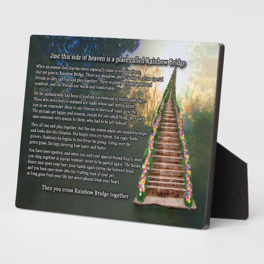 Rainbow Bridge Pet Herdenking Keepomwille Plaque Fotoplaat (Zijkant)