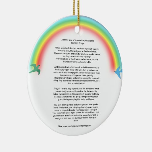 Rainbow bridge pet-herdenkingsfoto Ornament (Rechts)