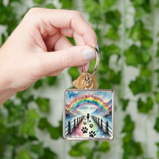 Rainbow Bridge Pet Loss Memory Petal Press Co Sleutelhanger (Hand)