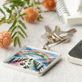 Rainbow Bridge Pet Loss Memory Petal Press Co Sleutelhanger (Zijkant)