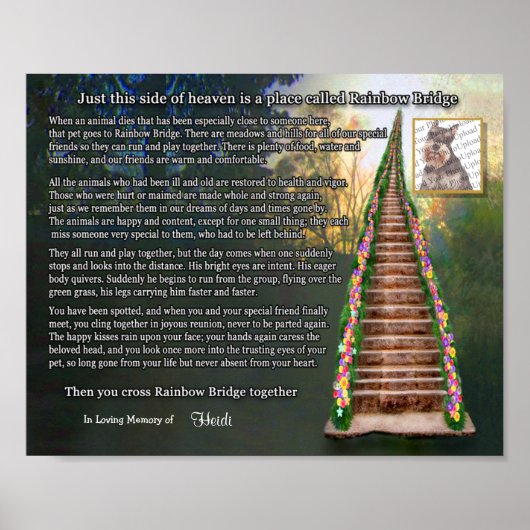 Rainbow Bridge Pet Loss Photo Wall Print (Voorkant)