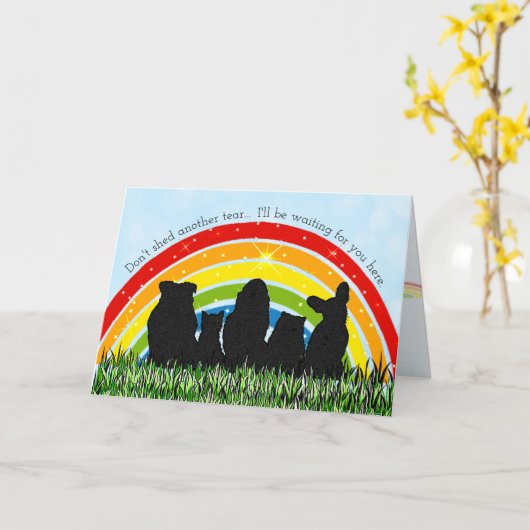 Rainbow Bridge Pet Loss Sympathie Kaart (Gele Bloem)