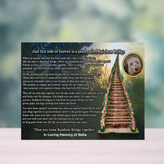  Rainbow Bridge Pet Memorial Acryl Bord (Neutraal)