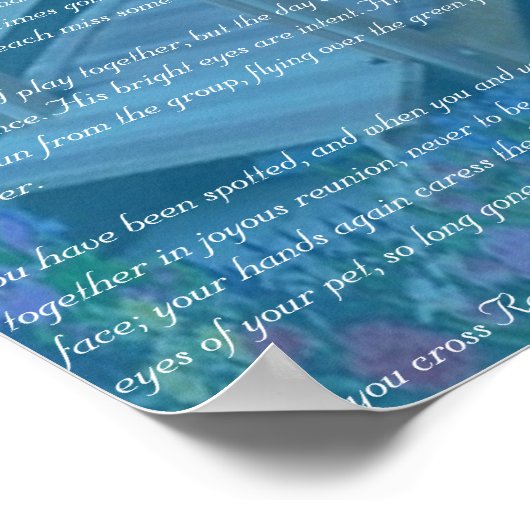 Rainbow Bridge Pet Memorial - Blue Poster (Hoek)