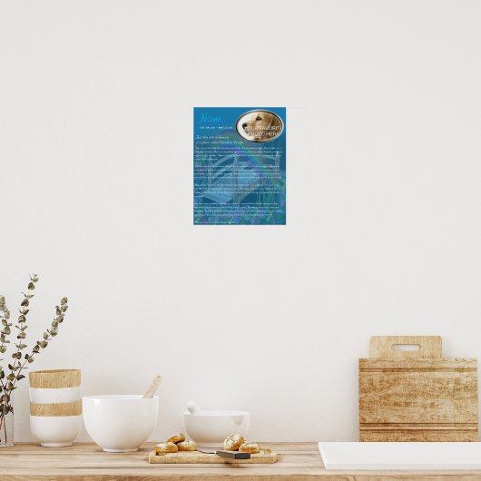 Rainbow Bridge Pet Memorial - Blue Poster (Keuken)
