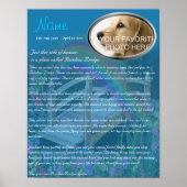 Rainbow Bridge Pet Memorial - Blue Poster (Voorkant)