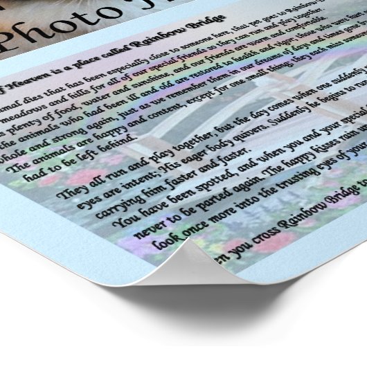 Rainbow Bridge Pet Memorial Blue Poster (Hoek)