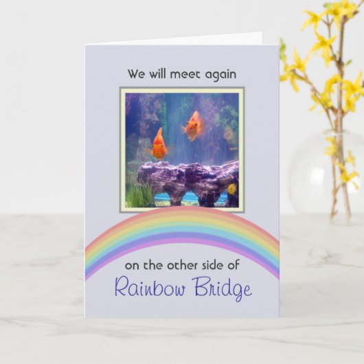  Rainbow Bridge Pet Memorial Kaart (Gele Bloem)