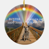 Rainbow Bridge Pet Memorial Loss past zich aan Keramisch Ornament (Achterkant)
