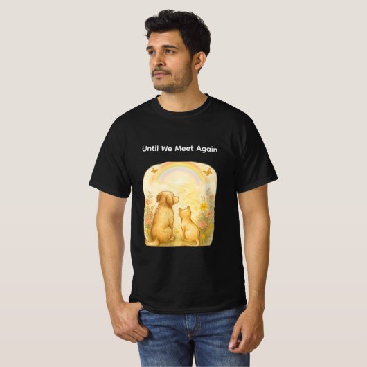 Rainbow Bridge  Pet Memorial Lover T-shirt (Voorkant volledig)