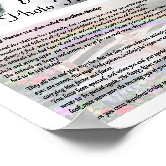 Rainbow Bridge Pet Memorial White Poster (Hoek)