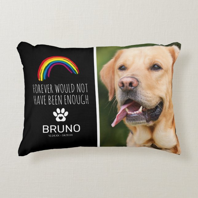Rainbow Bridge Pet Photo Memorial Keepomwille Accent Kussen (Voorkant)