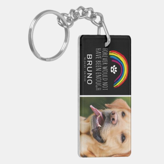 Rainbow Bridge Pet Photo Memorial Keepomwille Sleutelhanger (Voorkant Links)