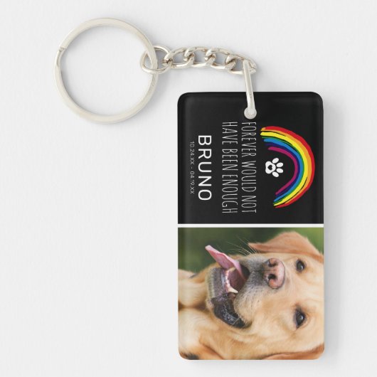 Rainbow Bridge Pet Photo Memorial Keepomwille Sleutelhanger (Voorkant)