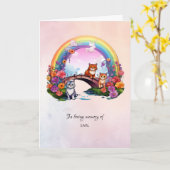 Rainbow Bridge Pet Sympathie Sentiment Kaart (Gele Bloem)