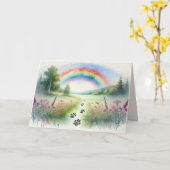 Rainbow Bridge Pet Sympathy Watercolor Card Kaart (Gele Bloem)