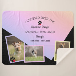 Rainbow Bridge Photo Pet Memorial Large Sherpa Deken