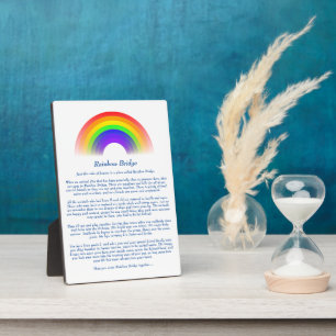 Rainbow Bridge Poem for Loss of Pet Plaque Fotoplaat