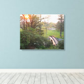 Rainbow Bridge Sunset at Grove City College Canvas Afdruk (Insitu (Houten vloer))
