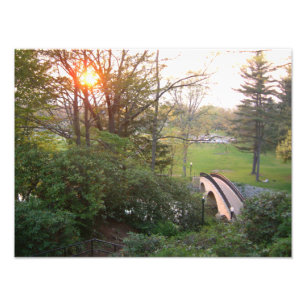 Rainbow Bridge Sunset at Grove City College Foto Afdruk
