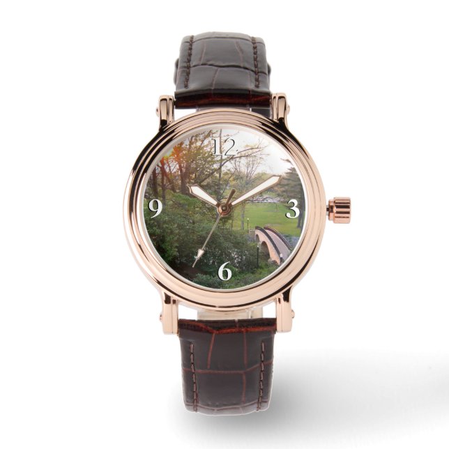 Rainbow Bridge Sunset at Grove City College Horloge (Voorkant)