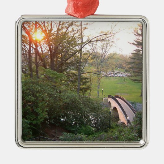 Rainbow Bridge Sunset at Grove City College Metalen Ornament (Voorkant)