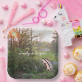 Rainbow Bridge Sunset at Grove City College Papieren Bordje (Feest)