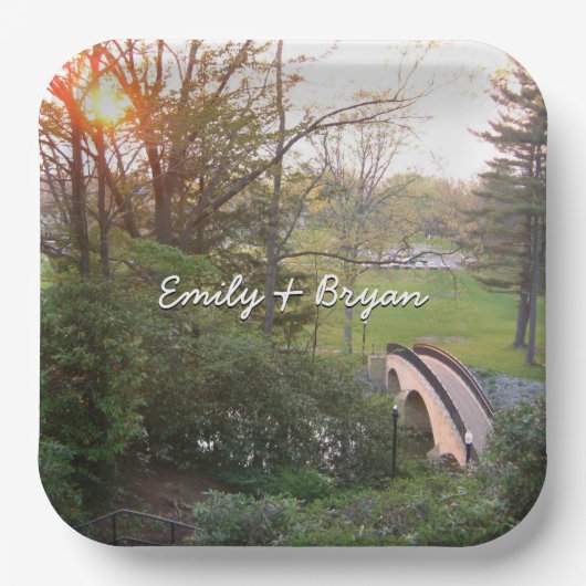 Rainbow Bridge Sunset at Grove City College Papieren Bordje (Voorkant)