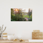 Rainbow Bridge Sunset at Grove City College Poster (Keuken)