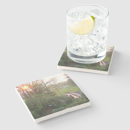 Rainbow Bridge Sunset at Grove City College Stenen Onderzetter (Zijkant)