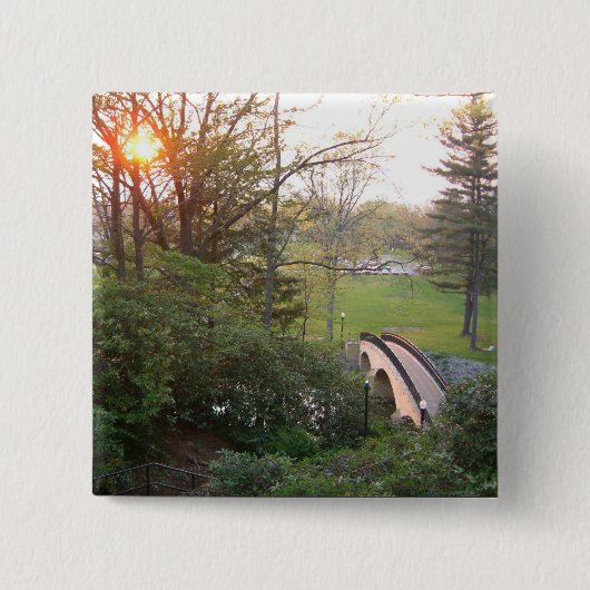 Rainbow Bridge Sunset at Grove City College Vierkante Button 5,1 Cm (Voorkant)