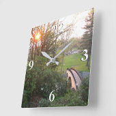 Rainbow Bridge Sunset at Grove City College Vierkante Klok (Hoek)