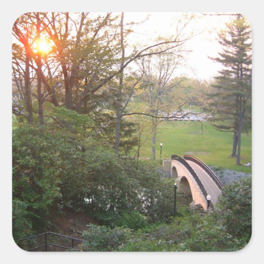 Rainbow Bridge Sunset at Grove City College Vierkante Sticker (Voorkant)