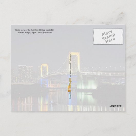 Rainbow Bridge, Tokio, Japan Briefkaart (Achterkant)