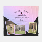 Rainbow Bridge Vold Over Pet Name Foto Fleece Deken (Voorkant (Horizontaal))