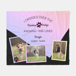 Rainbow Bridge Vold Over Pet Name Foto Fleece Deken