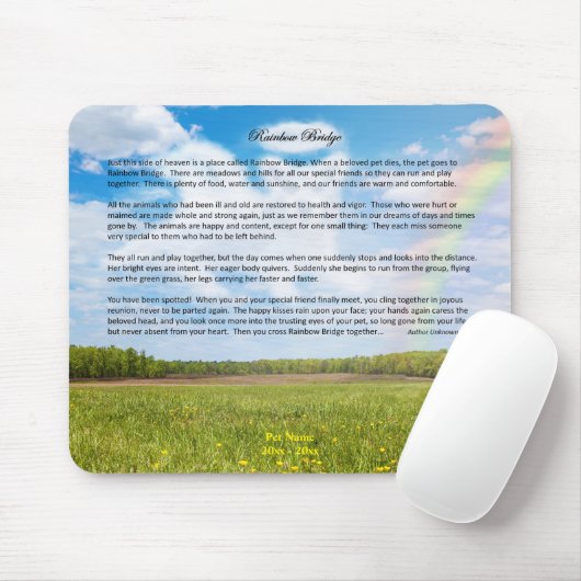 Rainbow Bridge Vrouw Dog Sympathie Muismat (Met muis)
