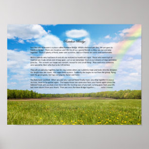 Rainbow Bridge Vrouw Dog Sympathie Poster, Aangepa Poster
