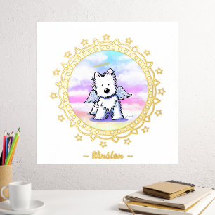 Rainbow bridge Westie Angel Folie Print