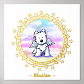Rainbow bridge Westie Angel Folie Print (Voorkant)