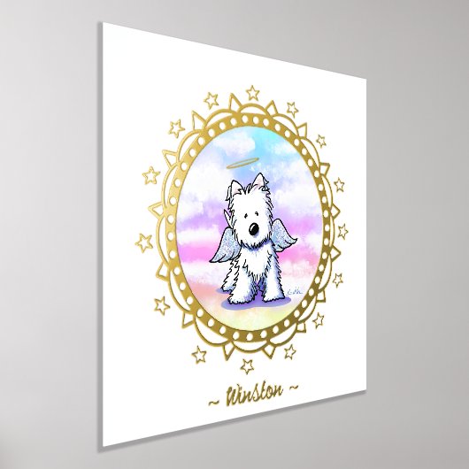Rainbow bridge Westie Angel Folie Print (Laagn)