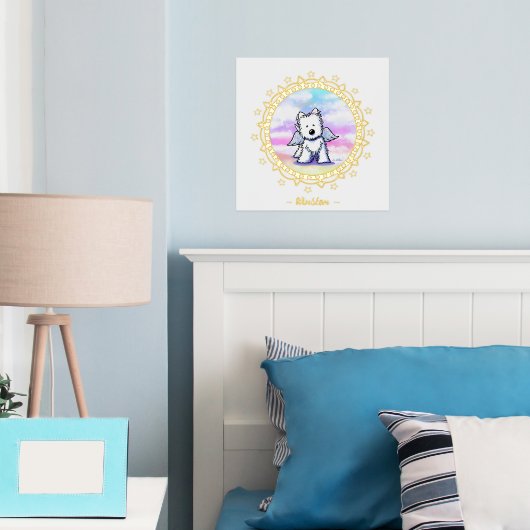 Rainbow bridge Westie Angel Folie Print (Insitu (Slaapkamer))