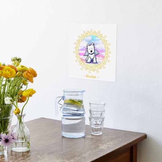 Rainbow bridge Westie Angel Folie Print (Laag (Keuken))