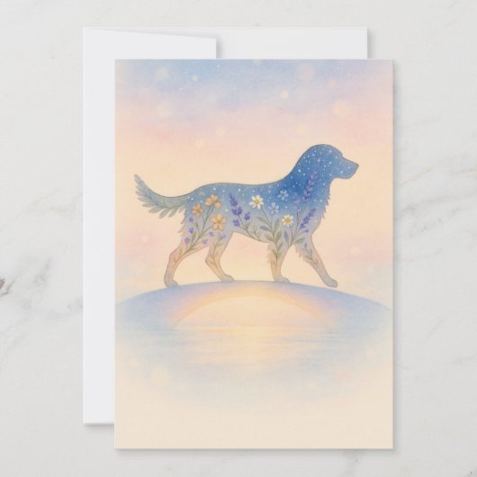 Rainbow Bridge Wildflower Pet Silhouette Feestdagenkaart (Voorkant)