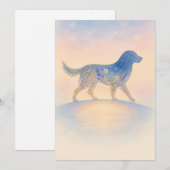 Rainbow Bridge Wildflower Pet Silhouette Feestdagenkaart (Voorkant / Achterkant)