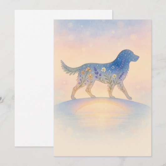 Rainbow Bridge Wildflower Pet Silhouette Feestdagenkaart (Voorkant / Achterkant)