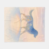 Rainbow Bridge Wildflower Pet Silhouette Fleece Deken (Voorkant (Horizontaal))